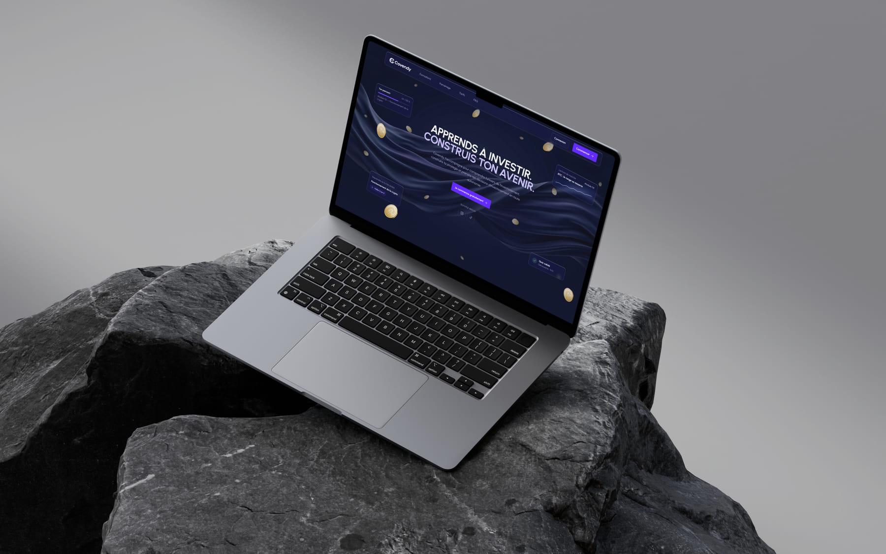 Le nouveau site Covendy affiché sur un ordinateur portable